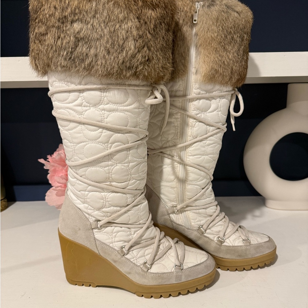 Vintage Sofie Fur Boots Coach 7.5 - Picture 3 of 12